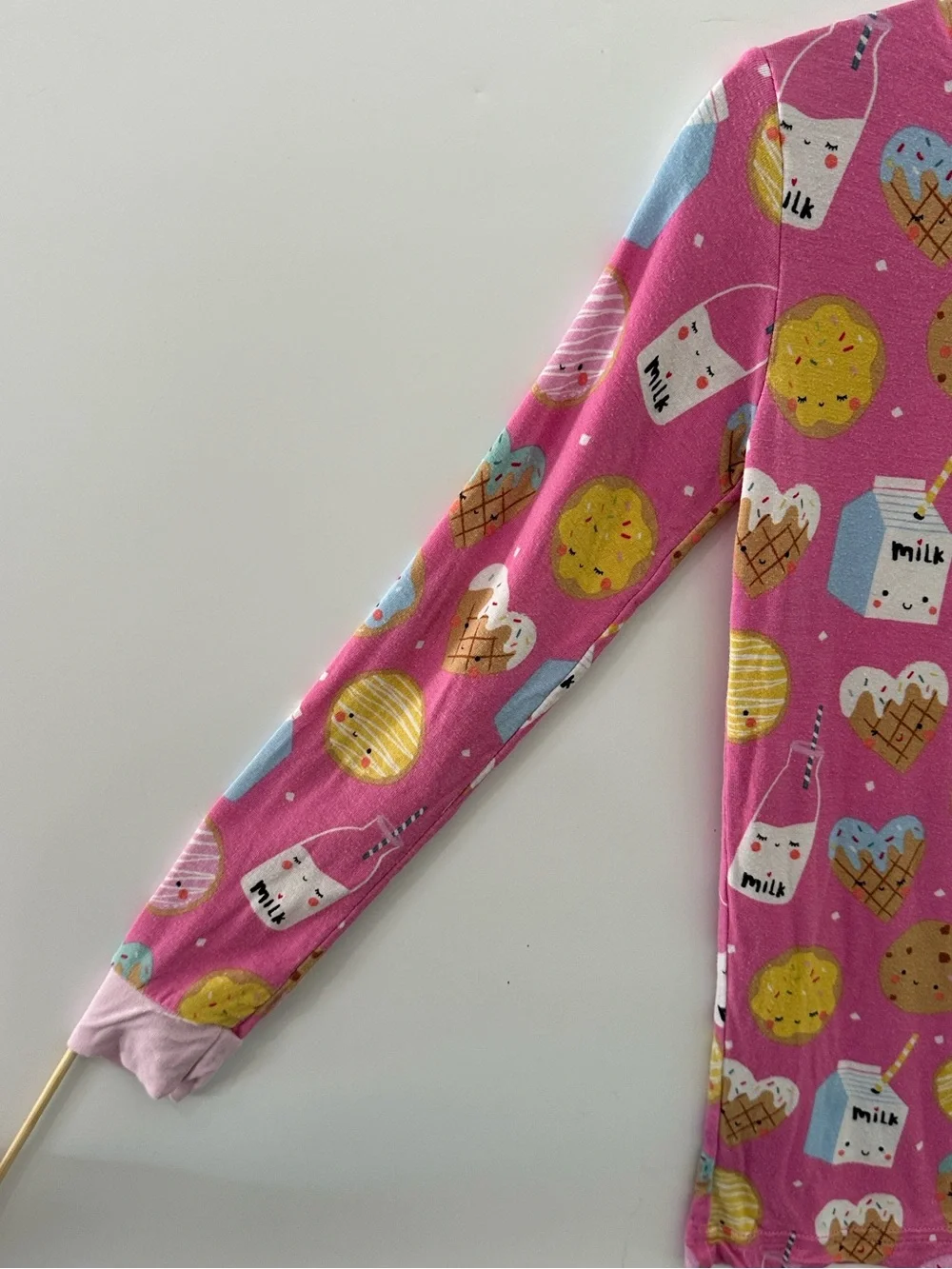 Little Sleepies Cookies & Milk PJ Pajama Set Pink Girls 5/6
